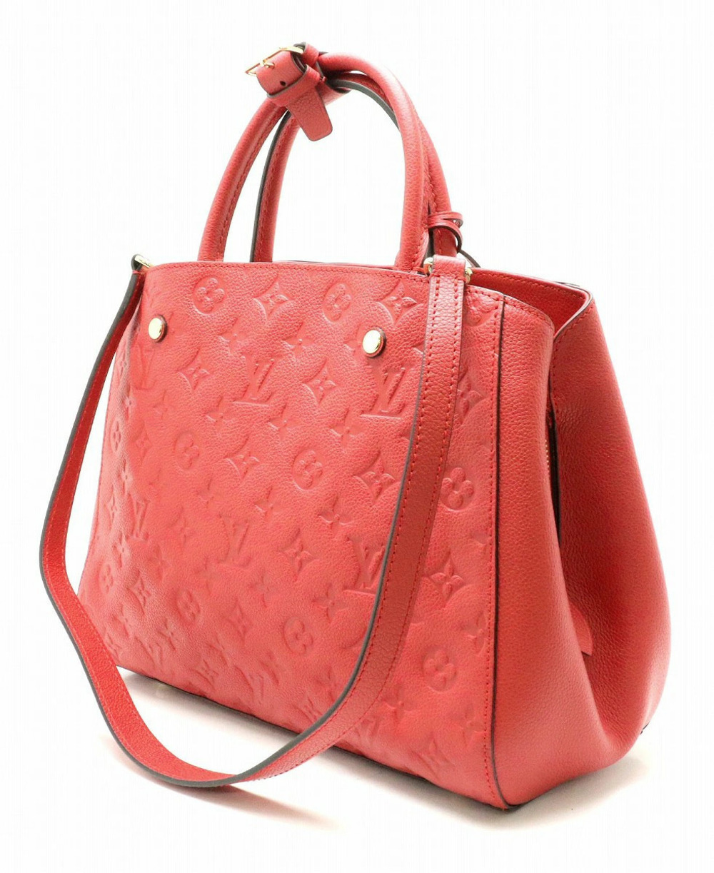 Louis Vuitton Monogram Montaigne Cerise 2way Bag Empreinte s Red Shoulder Red
